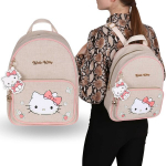 Hello Kitty BEIGE, noorte linasest riidest seljakott v&otilde;tmehoidjaga, ruumikas naiste linnakott