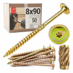 Puidukruvid 8x90 puidule Torx taldrikpeaga Wkcp 50tk