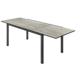 Outsunny aialaua pikendatav s&ouml;&ouml;gilaud 6-8 inimesele, 160/240 x 90cm alumiiniumist r&otilde;dulaua puidust v&auml;limusega ilmastikukindel terrassilaua v&auml;ljas buffetlaud aeda, terrassile r&otilde;dule hall, Pilka