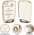 3 nupuga auto v&otilde;tmekarp silikoonist vw golf 7 vw polo mk7 &scaron;koda octavia tiguan a7 seat v&otilde;tmekate auto v&otilde;tmekate tpu v&otilde;tmekate v&otilde;tmekaitse valge v&otilde;tmer&otilde;ngaga