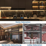 T&k Led alumiiniumprofiil 6 x 1 m U-kujuline peidetud paigaldus must opaalikaanega, otsakorkide ja kinnitusklambriga, anodeeritud nurga profiil Led-ribadele ja Led-ribadele