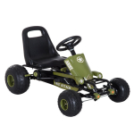 Go Kart pedaalauto pedaalauto k&auml;sipiduriga, edasi- ja tagurpidik&auml;iguga, lasteauto pedaalauto reguleeritava istmega lastele 3-6 aastat, 99 x 65 x 56cm roheline