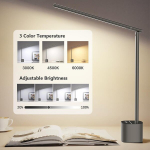 Hapfish Led h&auml;mardatav puutetundlik laualamp, akuga laetav p&auml;evavalguslamp, kokkupandav ja p&ouml;&ouml;ratav, 5000 Mah, moodne juhtmevaba laualamp kontorisse, &otilde;ue, voodi k&otilde;rvale (hall)