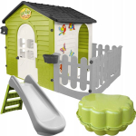 Mochtoys Aiamaja aiaga, lium&auml;gi, liivakast x2, 3in1 m&auml;nguv&auml;ljak