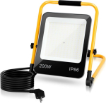 Jiubiaz Led ehitusprožektor 100 W 10000 Lm ehitusplatsi lamp Ip66 veekindel t&ouml;&ouml;valgusti prožektor 6000 K k&uuml;lm valge ehitusprožektor 3 m kaabel ja kokkupandav statiiv ehituseks