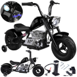 Elektriline chopper-stiilis laste mootorratas, must