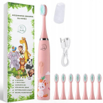 Laste elektriline hambahari Heelly Rabbit, 8 otsikut, 4 režiimi, koos karbiga, roosa