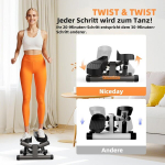 Niceday Twist stepper koduseks kasutamiseks | Kiik-stepper j&otilde;utrossidega | Stepper-trenaž&ouml;&ouml;r Lcd-ekraaniga | 2 &uuml;hes treeningseade kuni 100 kg | Jala/k&auml;e treener