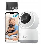 Iegeek Home Security siseruumide p&ouml;&ouml;ratav Ip Wifi kaamera 5mp 64gb 2,4 Ghz ja 5 Ghz
