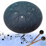 Zinueen Steel Tongue Drum Rain Bell, T&scaron;akra trumm aeda, Vihmatrumm aia instrumentidele, 6 tolli, 8 nooti, H&otilde;bedane