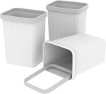 Cetomo 8.2 l x 3 pr&uuml;gikast, paberikorv, paberij&auml;&auml;tmete pr&uuml;gikast, kontorisse, magamistuppa, plastikust (pp), valge, 8.2 l (28 x 23 x 29 cm), 3 tk komplekt