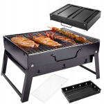 Grill Przenośny Węglowy Składany Turystyczny Kempingowy Mały Bbq Walizka
