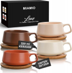 Miami 4 tk. 320 ml kohvitassid alustassidega - beež