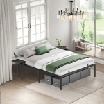 Voodiraam, 160 x 200 cm, 200 x 160 x 41.3 cm, Must