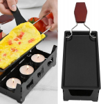 Raclette juustusulatuss&uuml;steem, raclette lauagrill, kaasaskantav, k&uuml;&uuml;nlavalgus, raclette juust, mittenakkuva kattega, rotaster, k&uuml;psetusplaat, juustusulatuspann, juustugrillpann puidust k&auml;epidemega, grillimisvahend