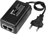 Revodata 48v gigabitine poe injektor, poe 48v/0.5a v&auml;ljund eu kaabliga, ieee 802.3af/at passive poe+ 10/100/1000mbps, vahemaad kuni 100m, plug and play poe adapter (poe4805-g)