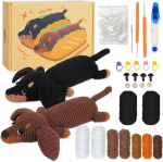 Zinueen 2-osaline t&auml;ielik heegeldamiskomplekt loomad, heegeldamiskomplekt algajatele, t&auml;ielik heegeldamiskomplekt taks loomad heegeldamiskomplekt taks kaisukaru tee ise heegeldamiskomplektid koos juhistega, heegeln&otilde;elad