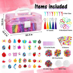 Loom Bands komplekt Xxl kohver rikkalike tarvikutega &uuml;le 15000+ kummipaela 28 v&auml;rvitoonis, sealhulgas kaelakeed, s&otilde;rmused ja kummipaelast k&auml;ev&otilde;rud, tee ise kummist k&auml;sit&ouml;&ouml;komplekt lastele alates 6. eluaastast