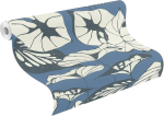 Rasch Tapeet 539653 kollektsioonist Amazing, fliistapeet lootoselehtedega, antratsiit tumesinisel taustal, kerge struktuuriga - 10,05 m x 53 cm (p x L), sinine tapeet