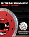 Ezarc teemantl&otilde;ikekettad 125 mm eriti &otilde;hukesed teemantkettad plaatidele, keraamikale, marmorile, m&auml;rg- v&otilde;i kuivl&otilde;ikamiseks (2 tk komplekt)