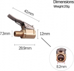 Eupneicu 8 mm auto ventiili adapter [4 tk pakendis], messingist rehvi ventiili &otilde;hupumba klamber, jalgratta ventiili adapter rehvi ventiilidele ventiili keermega autole, jalgrattale, mootorrattale, kompressorile