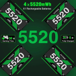 Elegamefy 4 x 5520 Mwh aku Xbox Series X/xbox Series S kontrollerile, akupakk Xbox One/one S/one X/one Elite kontrollerile, laadimisjaam, m&auml;ngusisene valuuta