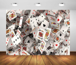 Beleco 2.1 x 1.5 m kangast pokkeri taust 3d m&auml;ngukaardid fototaust kasiino pidu Las Vegas peo dekoratsioon pokkerikaardi taust fotostuudio rekvisiidid tapeet