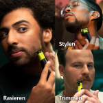 Philips Oneblade 360 n&auml;o- ja kehakarvade piiramise seade koos &auml;pi &uuml;hendusega - elektriline habemetrimmer, raseerija ja kehakarvade piiraja 360 tehnoloogiaga, reguleeritav 5-in-1 trimmerikinnitus, 1 x kehakomplekt, reisikohver, Qp4631/65