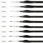 Peente detailide pintslite komplekt, 10 tk, peened pintslid, akr&uuml;&uuml;lv&auml;rvimise pintslid, miniatuursed pintslid, joonistuspintslite komplekt akvarell-, &otilde;li-, akr&uuml;&uuml;l-, k&uuml;&uuml;ntekunsti-, peeneks modelleerimiseks, joone joonistamiseks ja k&uuml;&uuml;nte kujundamiseks