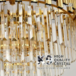 Kunyeee Moodne kristallripatsvalgusti, kuldne l&uuml;hter, &uuml;mmargune kristallripatsvalgusti, rippvalgusti elutuppa, s&ouml;&ouml;gituppa, magamistuppa, restorani, E14 x 8, l&auml;bim&otilde;&otilde;t 60 cm