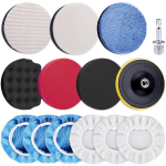 Siquk 14 tk auto poleerimispatjade komplekt, poleerimispadjad, auto vahupoleerimispadjad, villavaha k&auml;snapadi M10 puuriadapteriga puurile, 80 mm