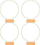 4 kuldse medaljoni komplekt, puidust alus p&auml;rjale, metallist r&otilde;ngas, metallist r&otilde;ngad, lilleline v&ouml;&ouml; p&auml;rg, makramee narmad, 4 puidust kaardihoidjaga, isetegemise pulmadeks, lauakaunistuseks, j&otilde;ulup&auml;rja kaunistuseks