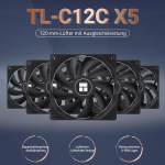 Thermalright Tl-c12c X5 cpu jahutusventilaator must ventilaator 1550rpm pc 120mm arvutikorpuse jahuti pwm juhtimisventilaator korpuse, vedelikjahuti ja cpu jahutuse jaoks