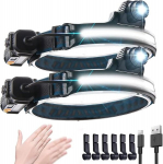 Sendale Laetav Led pealamp Usb Xpg + Cob 10000 luumenit pealamp koos sensoriga Ipx6 veekindel 270&deg; reguleeritav esituli 7 režiimiga v&auml;ljas jooksmiseks, jalgrattas&otilde;iduks, telkimiseks, matkamiseks (2)