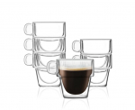 Vialli Design tasside komplekt topeltklaasist seintega Senso, 150 ml, 6 tk.