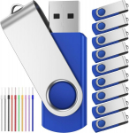 Febniscte usb m&auml;lupulk 64gb, 10 tk pakis, kaasaskantavad 16gb m&auml;lupulgad, s&auml;&auml;stlik pendrive komplekt, 10 &uuml;hikut, usb 2.0 v&otilde;ti, p&ouml;&ouml;rlev salvestusseade, sinised v&auml;lkm&auml;luseadmed 10 kaabliga