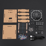 Ccylez diy kellakomplekt, valguse juhtimise rotatsioon, digitaalne led elektrooniline temperatuuri kellakomplekt, multifunktsionaalne, heleduse automaatne reguleerimine, s&otilde;pradele (sinised osad + toitekaabel +