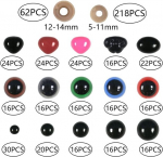 Gotetiso 560 tk nuku silmade, karu silmade ja karu nina komplekt, v&auml;rvilised plastist turvasilmad, turvaninad ja turvasilmad seibidega nukkude valmistamiseks