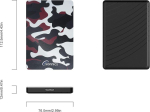 V&auml;line k&otilde;vaketas Sonnics 500gb Red Camo v&auml;line portatiivne k&otilde;vaketas Type C Usb 3.1, &uuml;hilduv Windows Pc, Mac, Smart Tv, Xbox One/series X ja Ps4/ps5