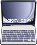 Leleyo klaviatuurikohver samsung galaxy tab a9 plus tahvelarvutile, nutikas magnetkaas eemaldatava juhtmevaba bluetooth-klaviatuuriga samsung galaxy tab a9 + 11-tollisele lillale