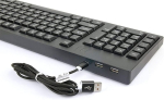 Yunseity vasakuk&auml;eline klaviatuur - juhtmega usb-klaviatuur 2 usb-jaoturiga, 109 klahvi, ergonoomiline, vasakuk&auml;elise numbriklahvistikuga, kodu kontorisse