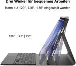 Sengbirch klaviatuurikohver samsung galaxy tab s10 plus 12.4 tolli 2024 jaoks - qwertz saksa puuteplaadiga klaviatuur eemaldatav bluetooth juhtmevaba klaviatuur galaxy tab s10 plus 12.4 tolli 2024 jaoks, must