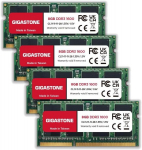 [ddr3 Ram] Gigastone s&uuml;learvuti Ram 32gb (4x8gb) Ddr3 Ram 32gb Ddr3-1600mhz Pc3-12800 Cl11 1.35v Sodimm 204 Pin/pin Unbuffered Non-ecc arvuti m&auml;lu Ram (ainult s&uuml;learvutile)