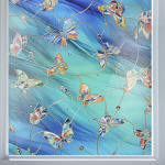 Lemon cloud aknakile, akna privaatsuskiled, anti-uv isekleepuv mattklaasikile, staatiline kile ilma liimita, dekoratiivne kile kodule, lillemajadele, poodidele, butterfly - 60 x 90 cm