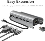 S&uuml;learvuti laadija Dokkimisjaam steam deck rog ally jaoks, 6 in 1 dokk pd, hdmi 4k 60hz, 3 usb 3.0, rj45 gigabit ethernet port