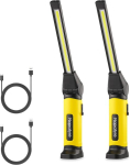 Napatyre led t&ouml;&ouml;valgusti, 4000 mah t&ouml;&ouml;koja lambi aku magnetitega, 3 valgusrežiimi, 120&deg; p&ouml;&ouml;ratav taskulamp, led laetav, 1000lm cob inspektsioonilamp auto remondit&ouml;&ouml;kotta, telkimiseks (2 tk)