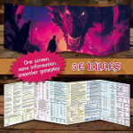 Byhoo Dm 4-osaline komplekt D&d 5e 4 teemamaailmale, veekindel pind, kolmeks volditav (a4), &uuml;hildub Player's Handbookiga