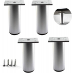 H&otilde;bedased &uuml;mmargused m&ouml;&ouml;blijalad 38 x 10 cm alumiiniumisulamist reguleeritavad jalad teleri lauale diivanile (4 tk)