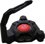 Dragonwar Bungee + usb jaotur 3.0-4 usb 3.0 porti - mitmesuunaline ja paindlik kaablirenn led-valgustusega - kolmnurkne silikoonalus - 1,5 m kaabel