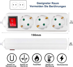 Extrastar 3-pesaline l&uuml;liti ja lastelukuga pikendusjuhe, 5 m kaabliga pikendusjuhe, 3g1.5 mm&sup2;, 16 A, 3680 W, mitu pistikupesa koju, kontorisse, valge